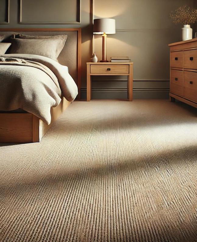 Newly carpeted bedroom, professionally fitted for clients in Andover.